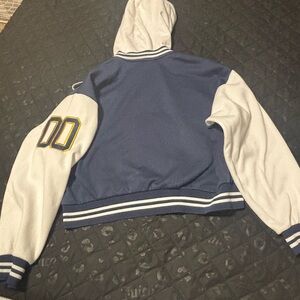 Stylish Blue and White Varsity Jacket